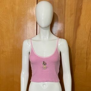 Rare Good Luck Trolls Crop Top Camisole Size Small Pink